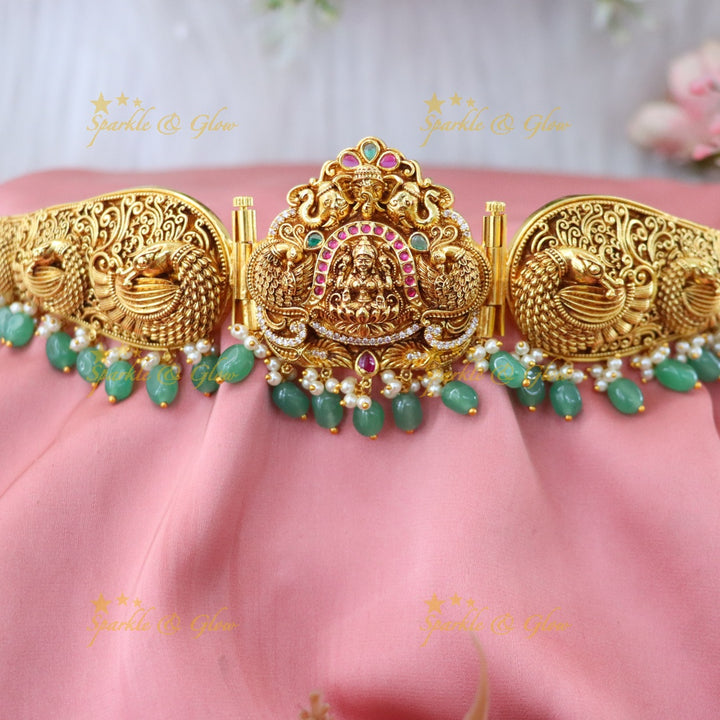 Temple Design Gold-Plated Wedding Hip Belt | Sparkle & Glow