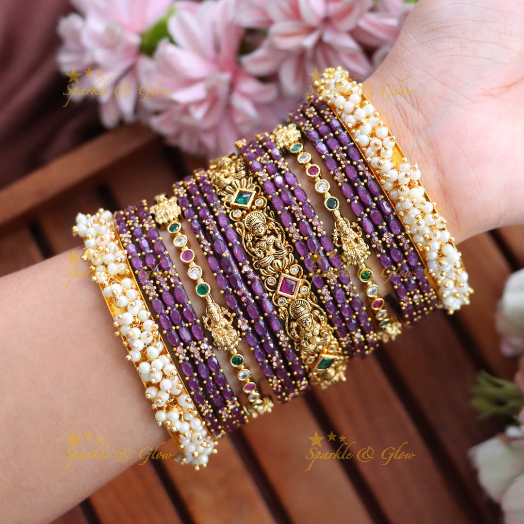 Exquisite Lakshmi Floral Bridal Bangle Set Online
