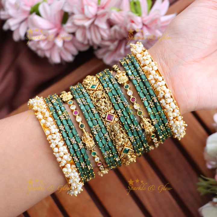 Exquisite Lakshmi Floral Bridal Bangle Set Online
