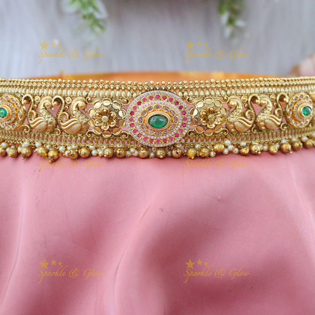 Elegant Gold-Plated Bridal Hip Belt for Weddings