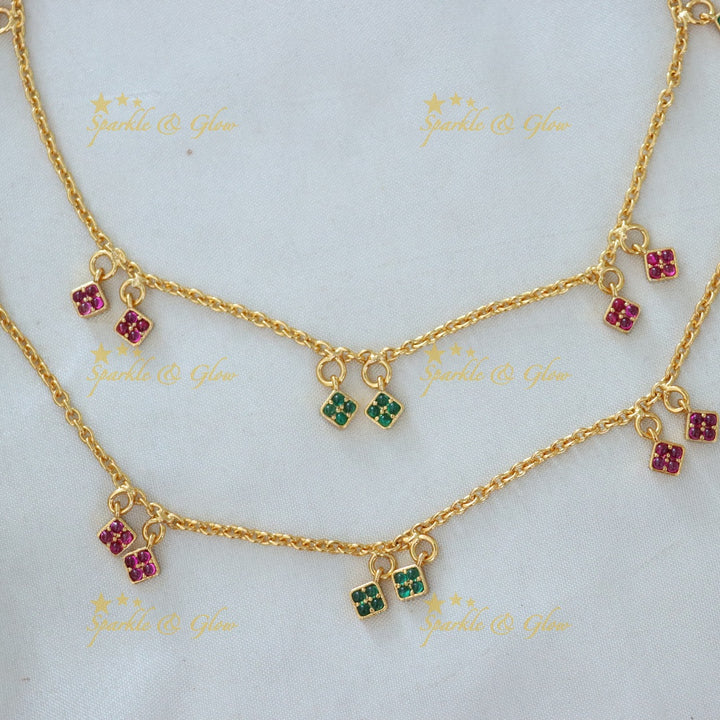 Exquisite Gold-Plated Anklet with Colorful Charms