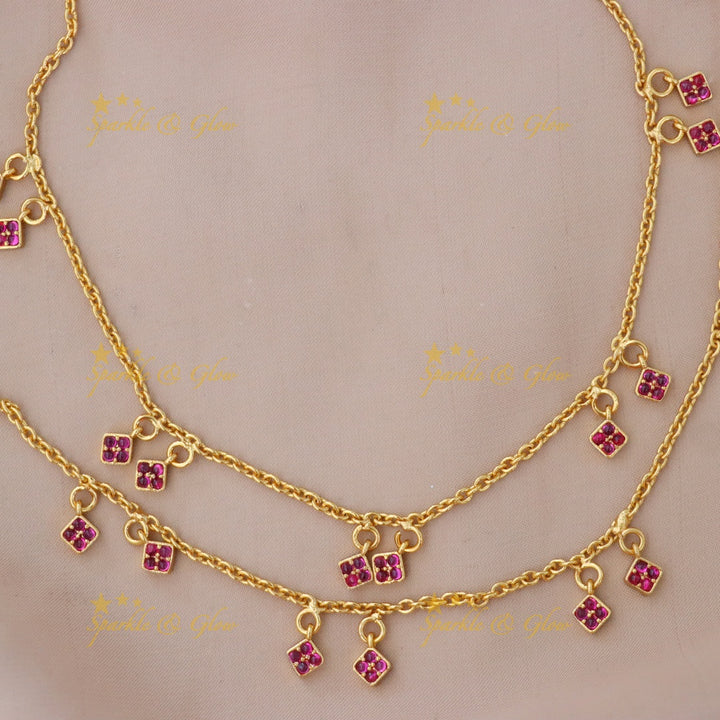 Exquisite Gold-Plated Anklet with Colorful Charms