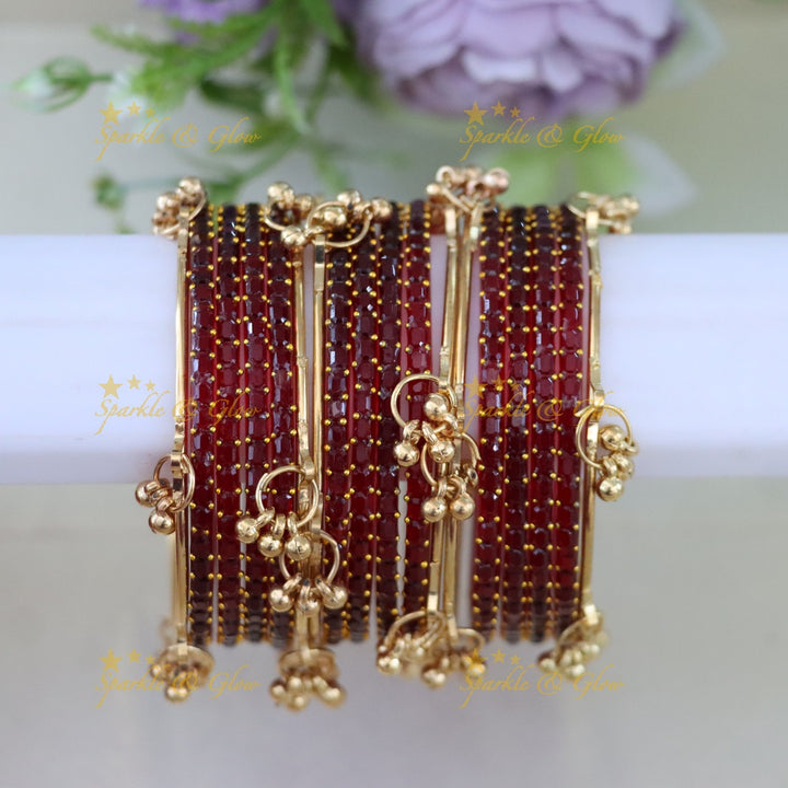 Exquisite Multi-Color Kashmiri Glass Bangle Set