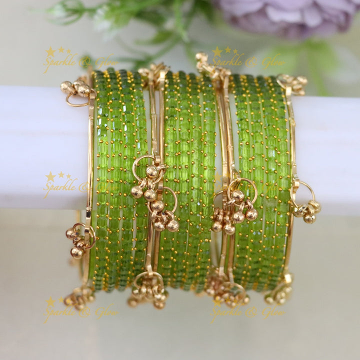 Exquisite Multi-Color Kashmiri Glass Bangle Set