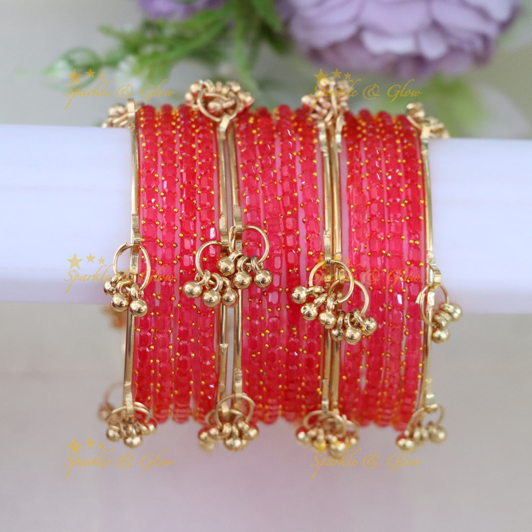 Exquisite Multi-Color Kashmiri Glass Bangle Set