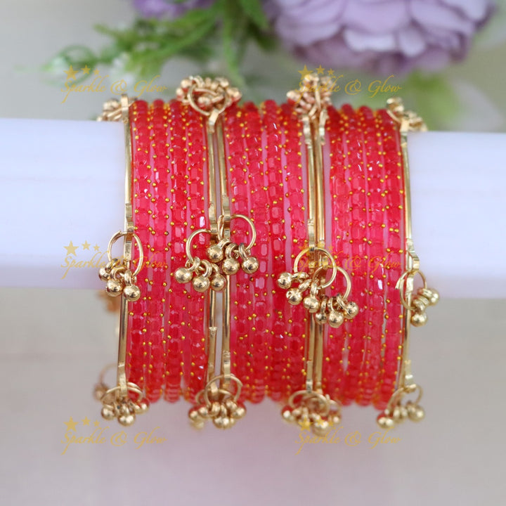 Exquisite Multi-Color Kashmiri Glass Bangle Set