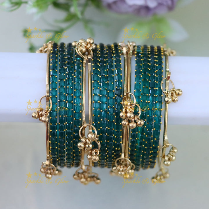 Exquisite Multi-Color Kashmiri Glass Bangle Set