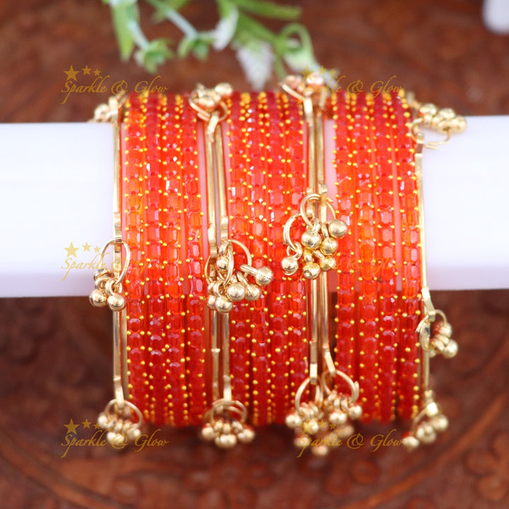 Exquisite Multi-Color Kashmiri Glass Bangle Set