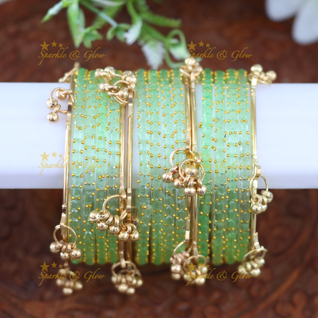 Exquisite Multi-Color Kashmiri Glass Bangle Set