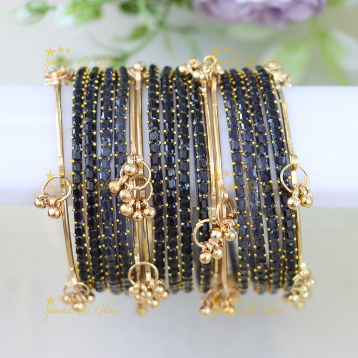 Exquisite Multi-Color Kashmiri Glass Bangle Set
