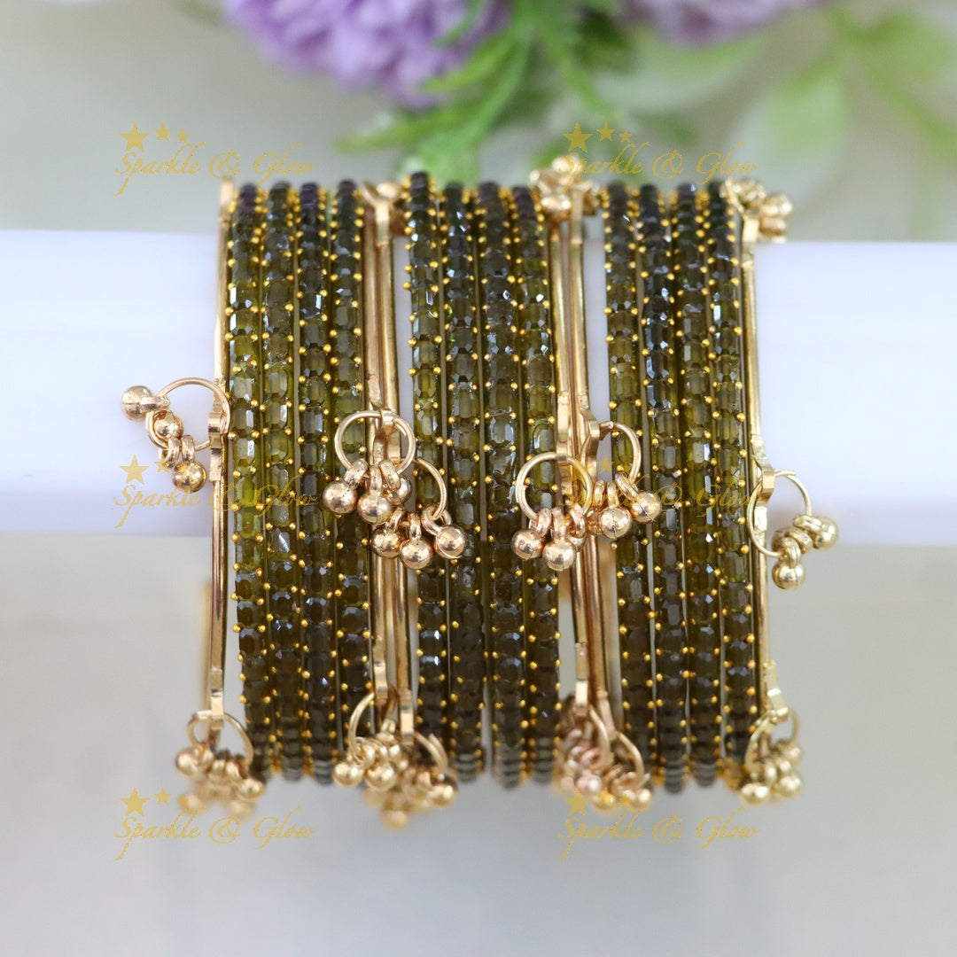 Exquisite Multi-Color Kashmiri Glass Bangle Set