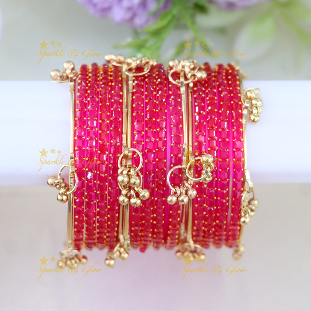 Exquisite Multi-Color Kashmiri Glass Bangle Set
