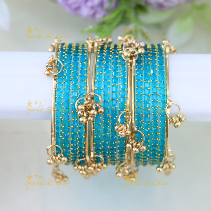Exquisite Multi-Color Kashmiri Glass Bangle Set