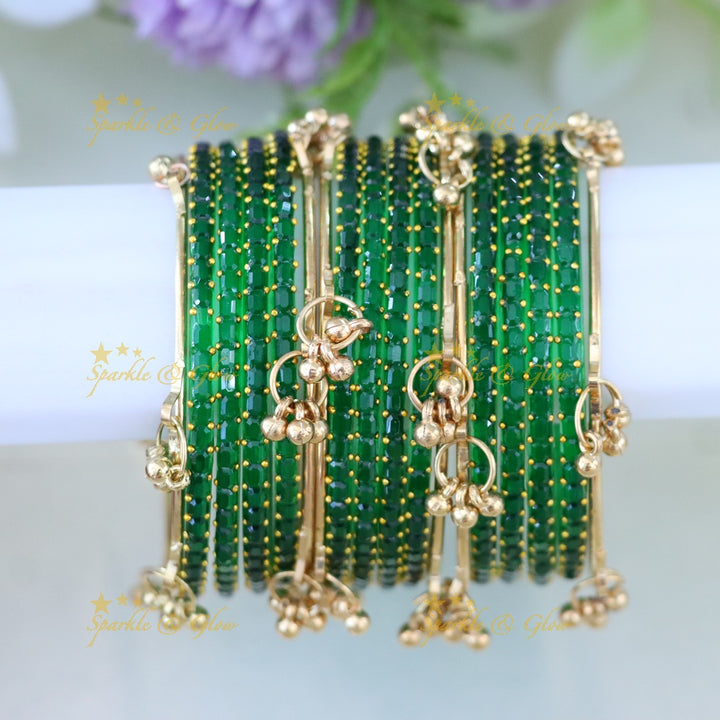 Exquisite Multi-Color Kashmiri Glass Bangle Set