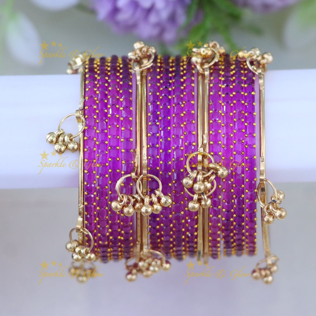 Exquisite Multi-Color Kashmiri Glass Bangle Set