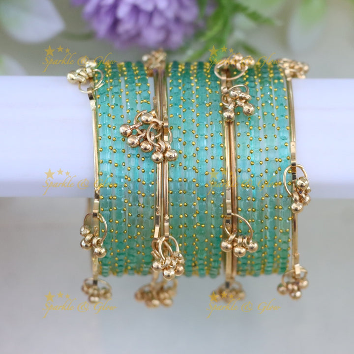 Exquisite Multi-Color Kashmiri Glass Bangle Set
