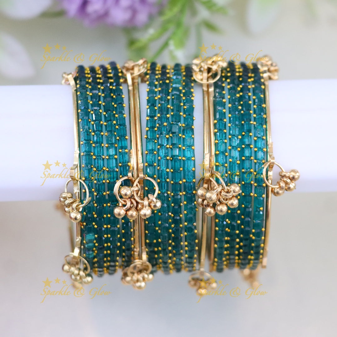 Exquisite Multi-Color Kashmiri Glass Bangle Set