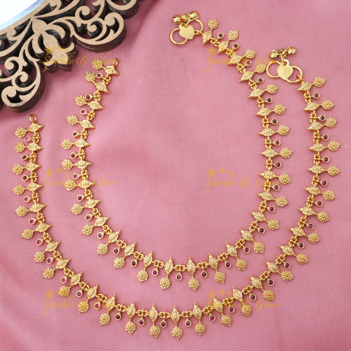 Elegant Gold-Plated Wedding & Festive Anklets