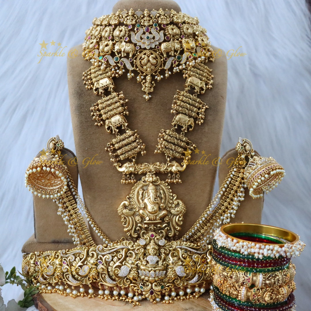 Temple Jewellery Bridal Set - Exquisite Elegance