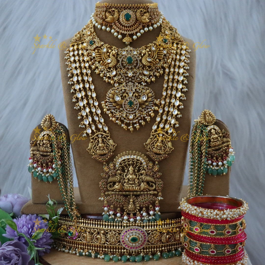 Elegant Bridal Imitation Temple Jewellery Set