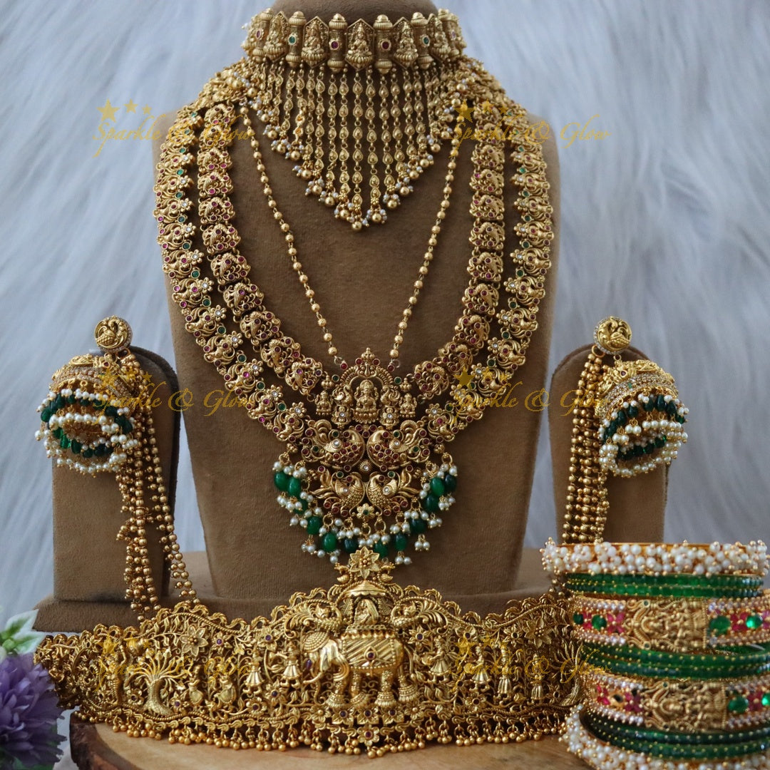 Exquisite Indian Temple Bridal Jewellery Set