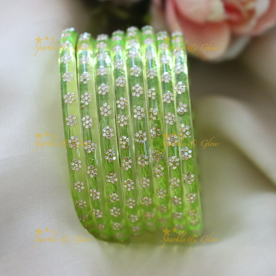 Exquisite Red & Gold Festive Bangles Set - set of 8 (4mm bangle)