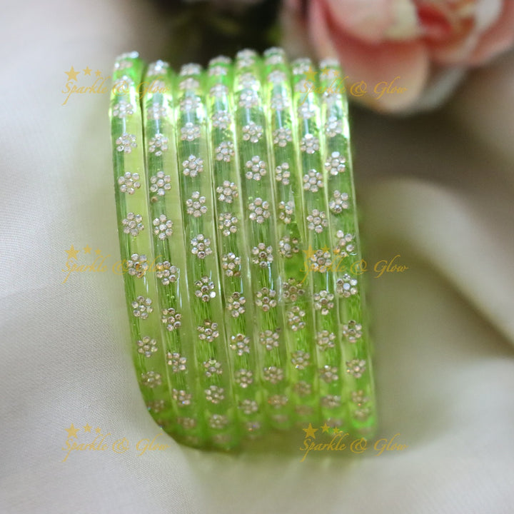 Exquisite Red & Gold Festive Bangles Set - set of 8 (4mm bangle)