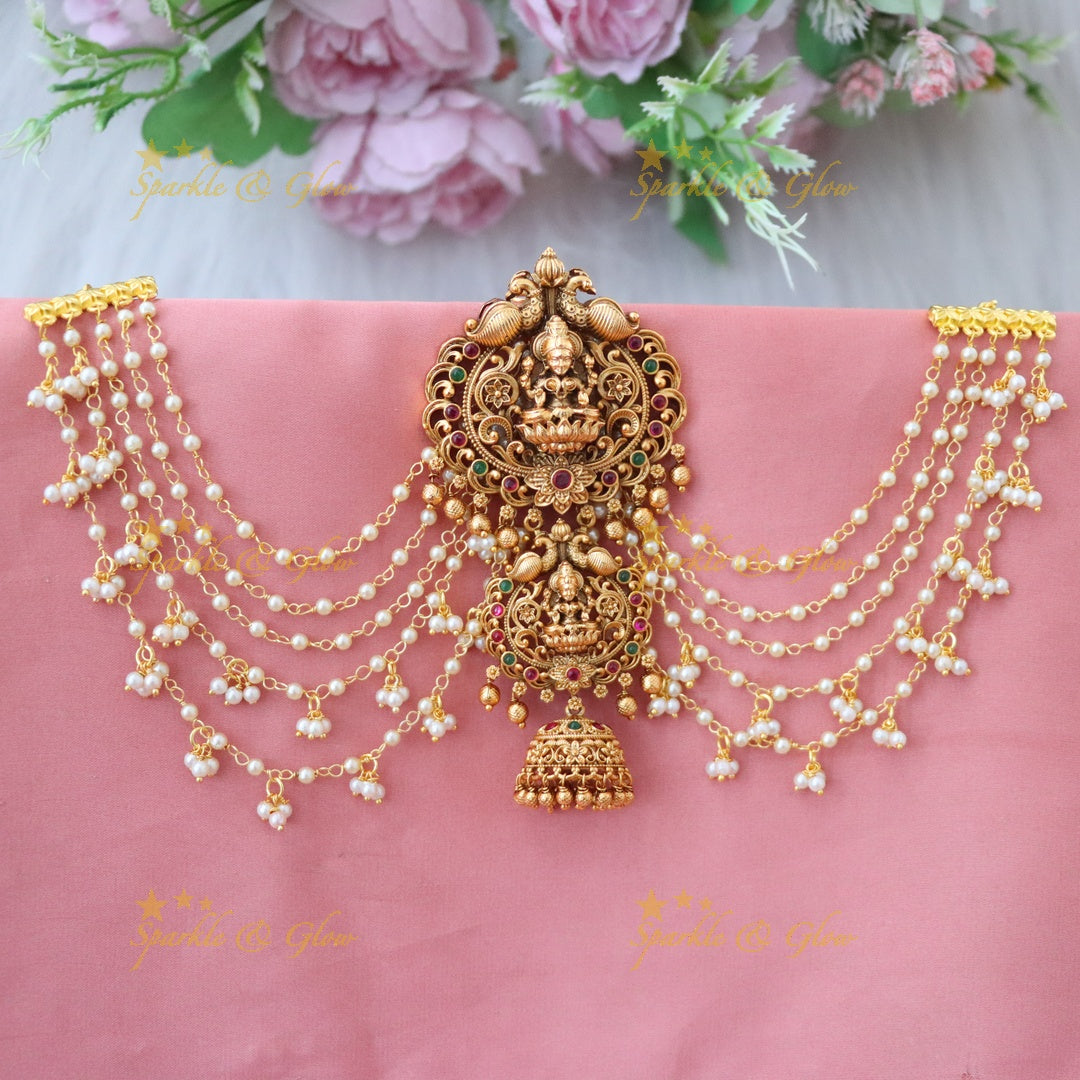 Exquisite Lakshmi Jadabilla Earchain Combo for Elegance