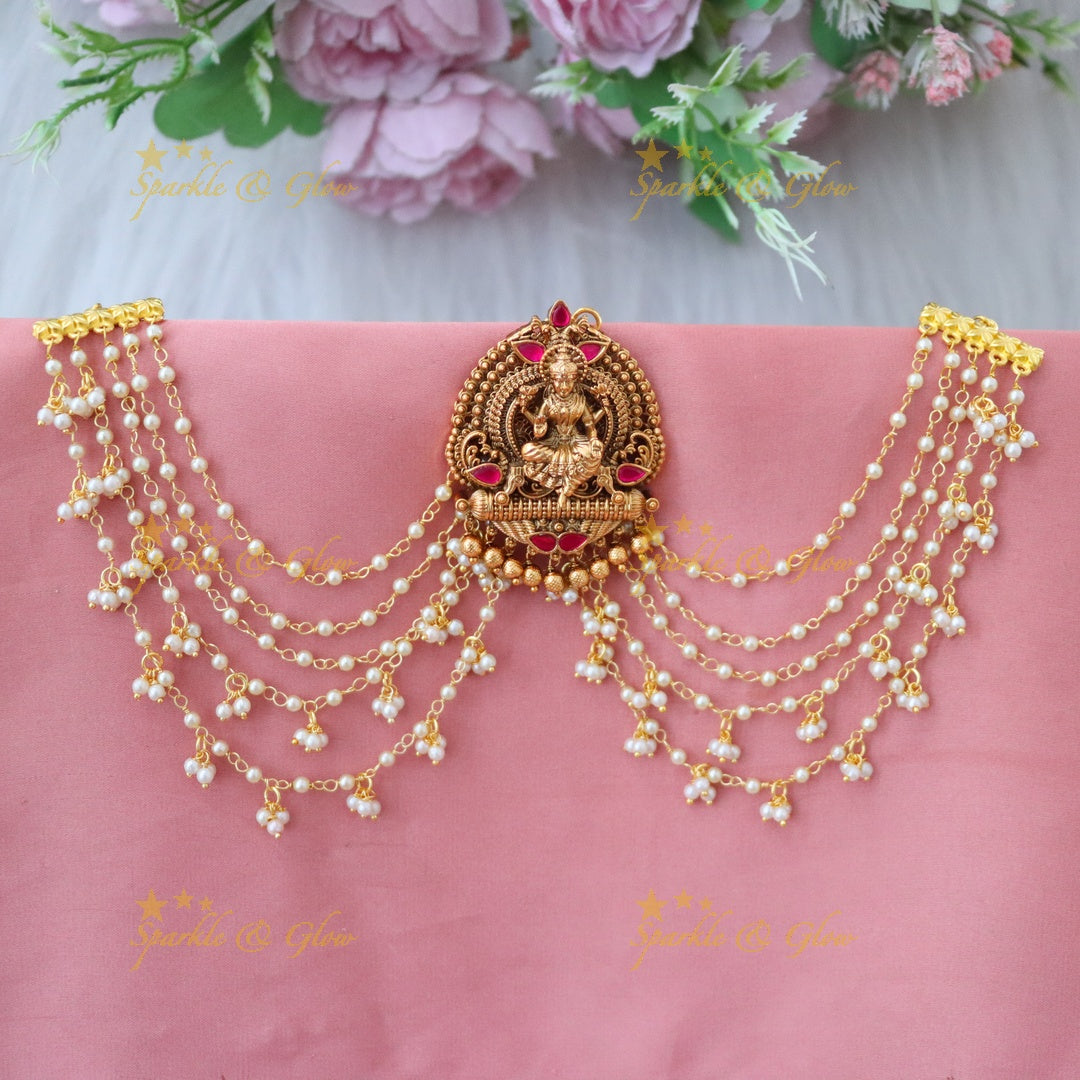 Elegant Lakshmi Pearl Earchain Combo for Celebrations