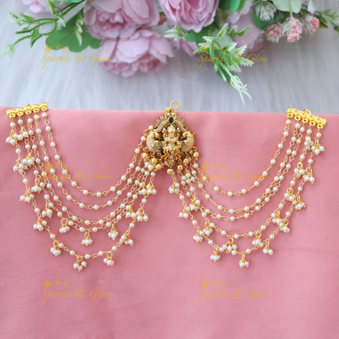 Exquisite Lakshmi Peacock Earrings and Jada Billa Earchain