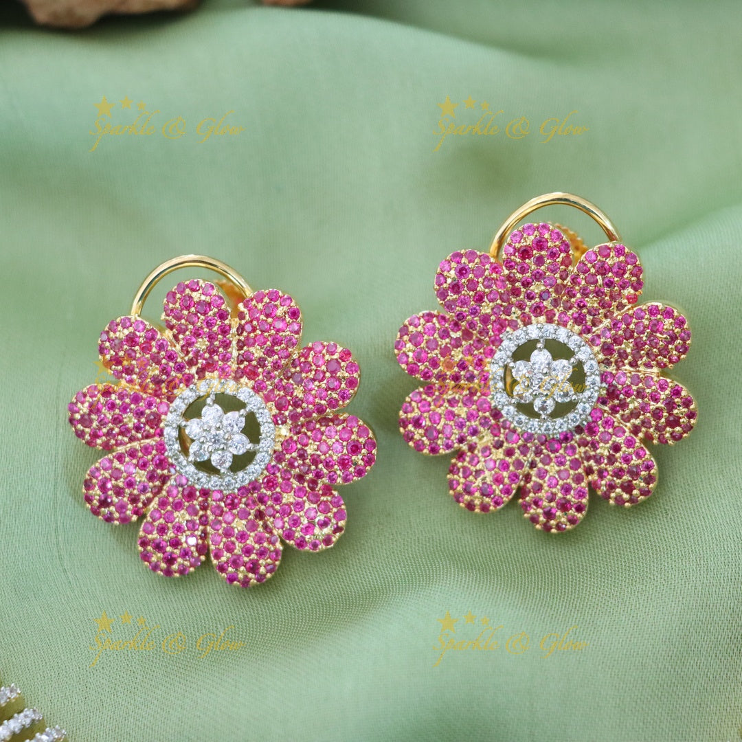 Elegant Gold-Plated Floral Necklace & Earrings Set