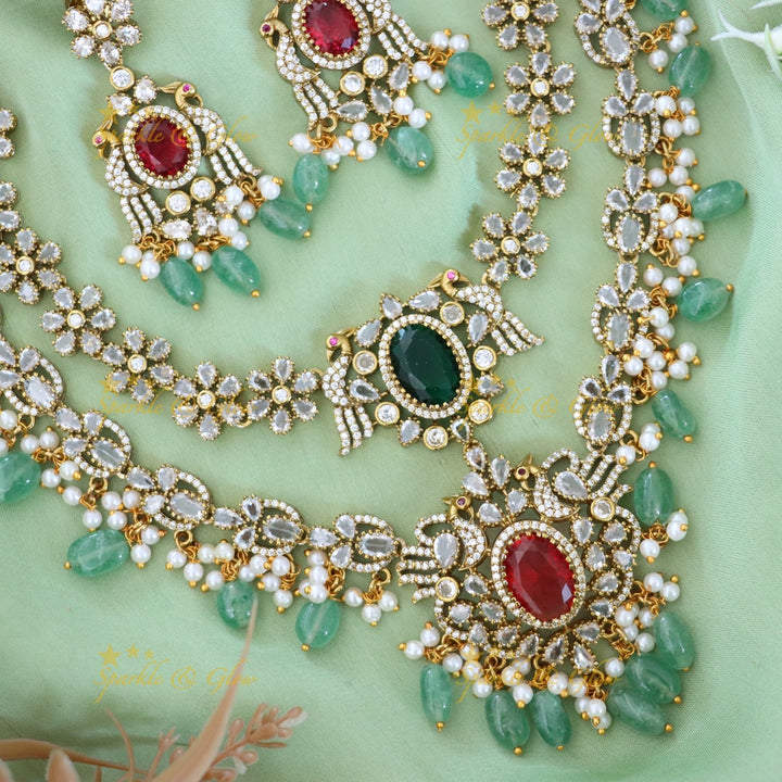 Enchanting Green Beaded Necklace Set for Weddings