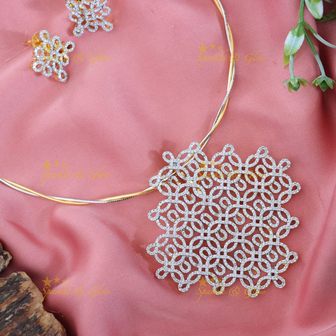 Dazzling AD Stone Necklace Set for Every Celebratory Moment