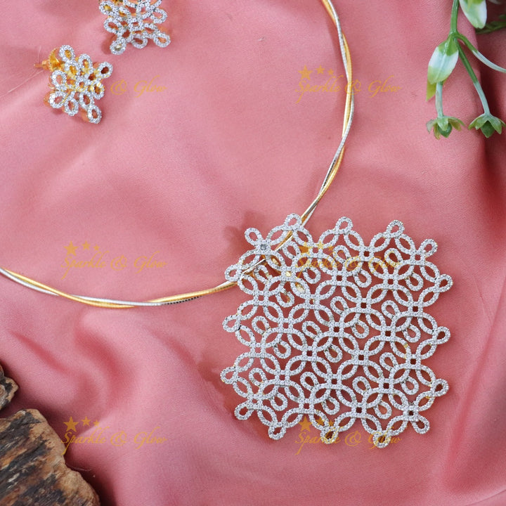 Dazzling AD Stone Necklace Set for Every Celebratory Moment
