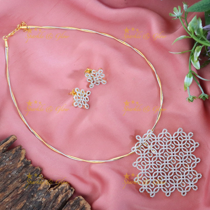 Dazzling AD Stone Necklace Set for Every Celebratory Moment