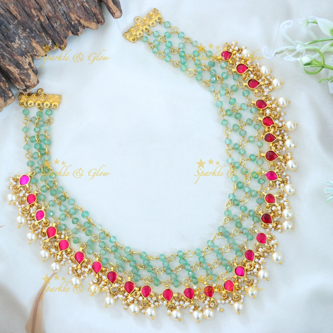 Elegant Handmade Beads Necklace - Festive Special