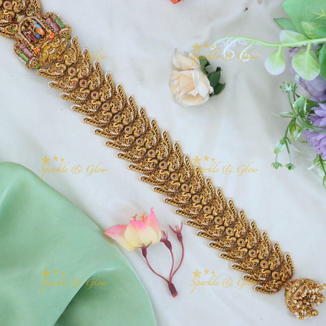 Exquisite Gold Temple Jada Billa Hair Jewelry