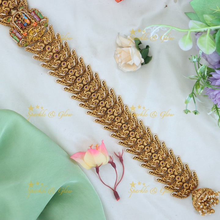 Exquisite Gold Temple Jada Billa Hair Jewelry