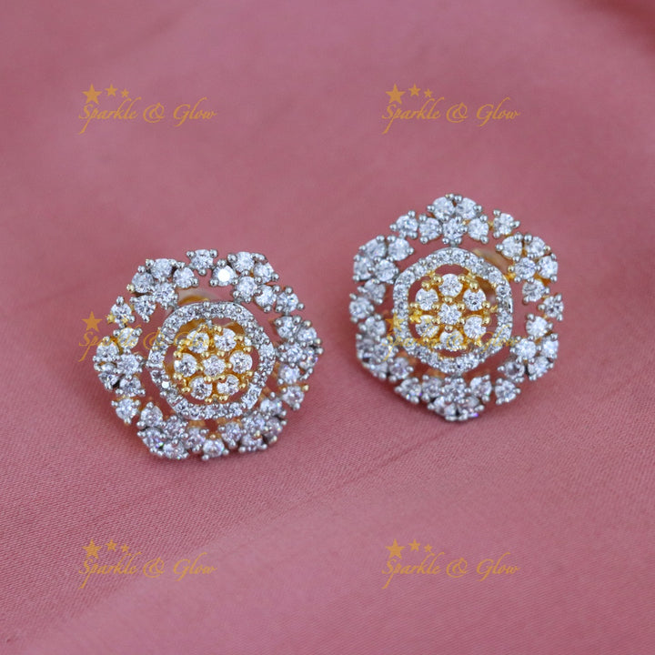 Elegant Gold Necklace Set with Crystal Earrings