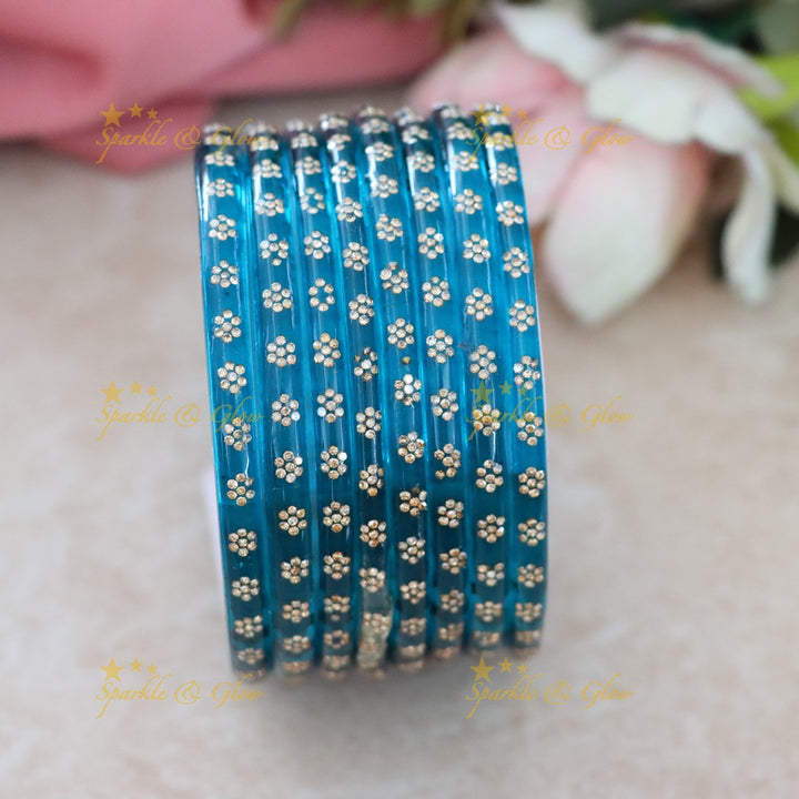 Exquisite Red & Gold Festive Bangles Set - set of 8 (4mm bangle)