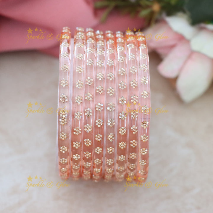 Exquisite Red & Gold Festive Bangles Set - set of 8 (4mm bangle)