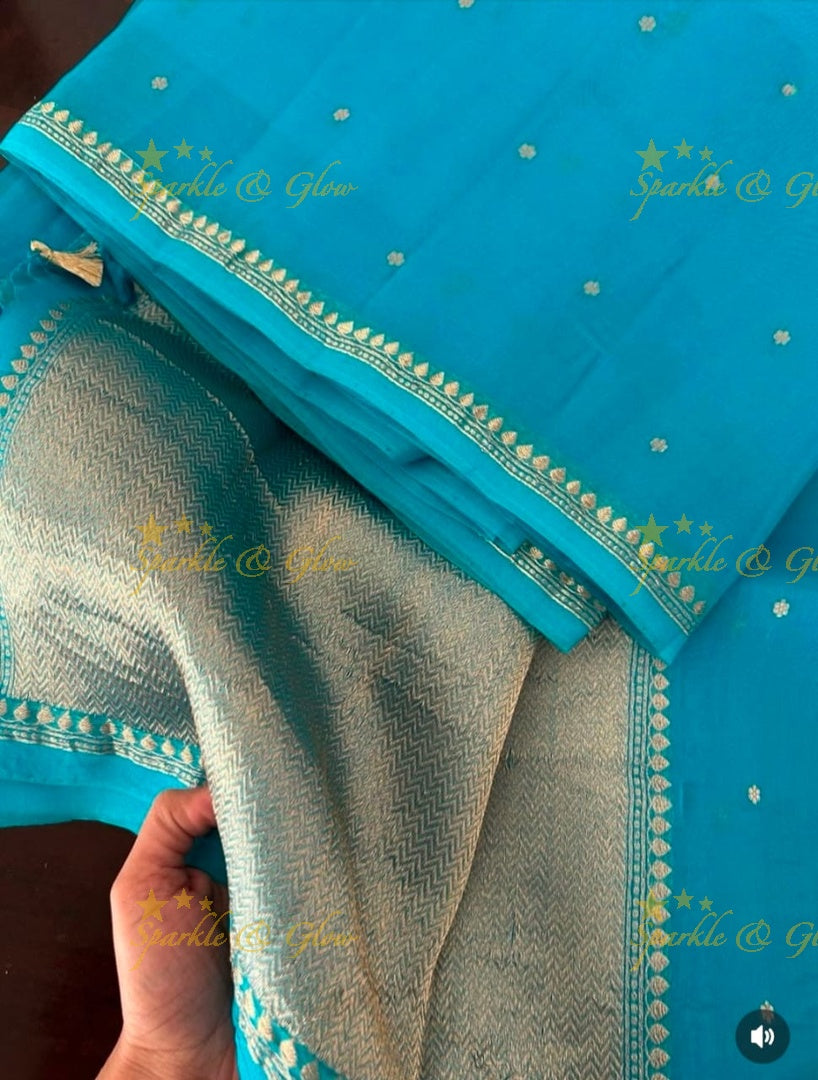 Elegant Banarasi Semi Kora Organza Saree - New Arrival