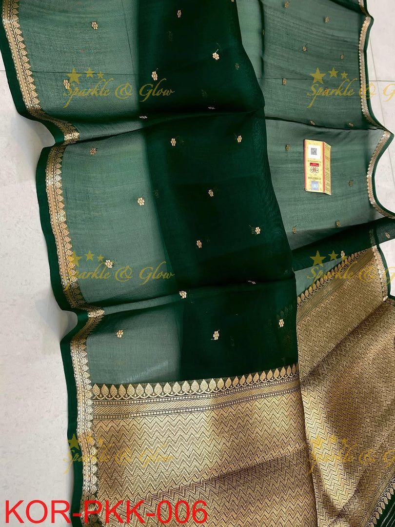 Elegant Banarasi Semi Kora Organza Saree - New Arrival