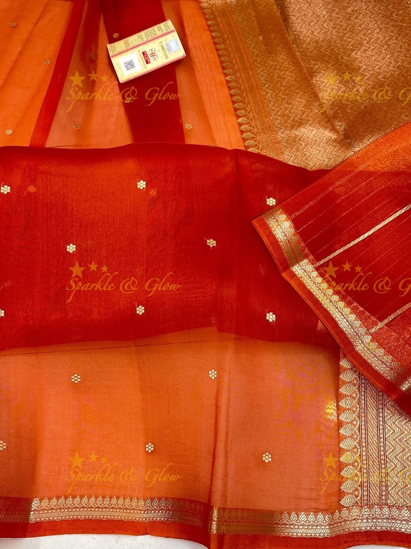 Elegant Banarasi Semi Kora Organza Saree - New Arrival
