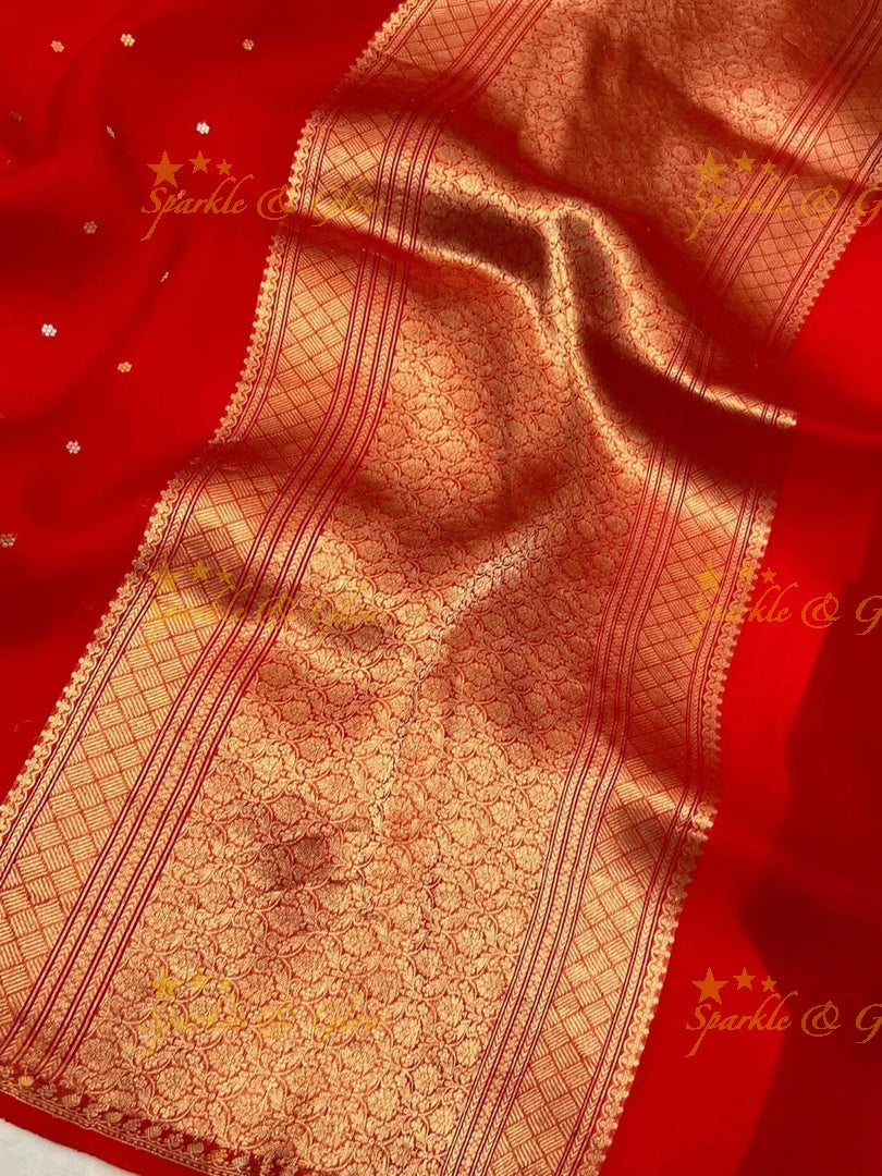Elegant Banarasi Semi Kora Organza Saree - New Arrival