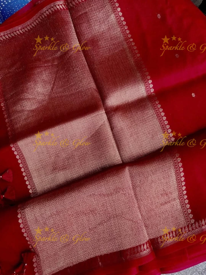 Elegant Banarasi Semi Kora Organza Saree - New Arrival