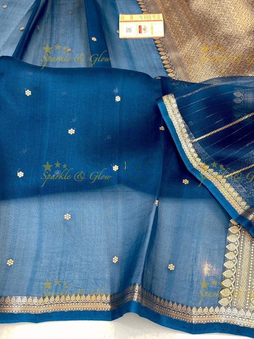 Elegant Banarasi Semi Kora Organza Saree - New Arrival