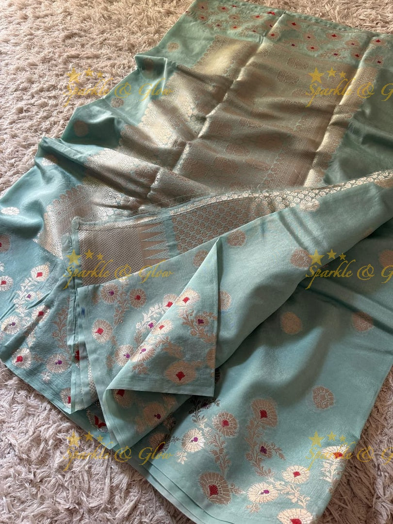 Luxury Banarasi Saree with Tissue Organza Fabric