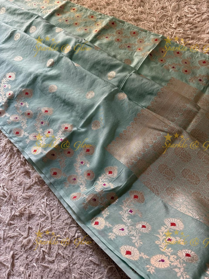 Luxury Banarasi Saree with Tissue Organza Fabric