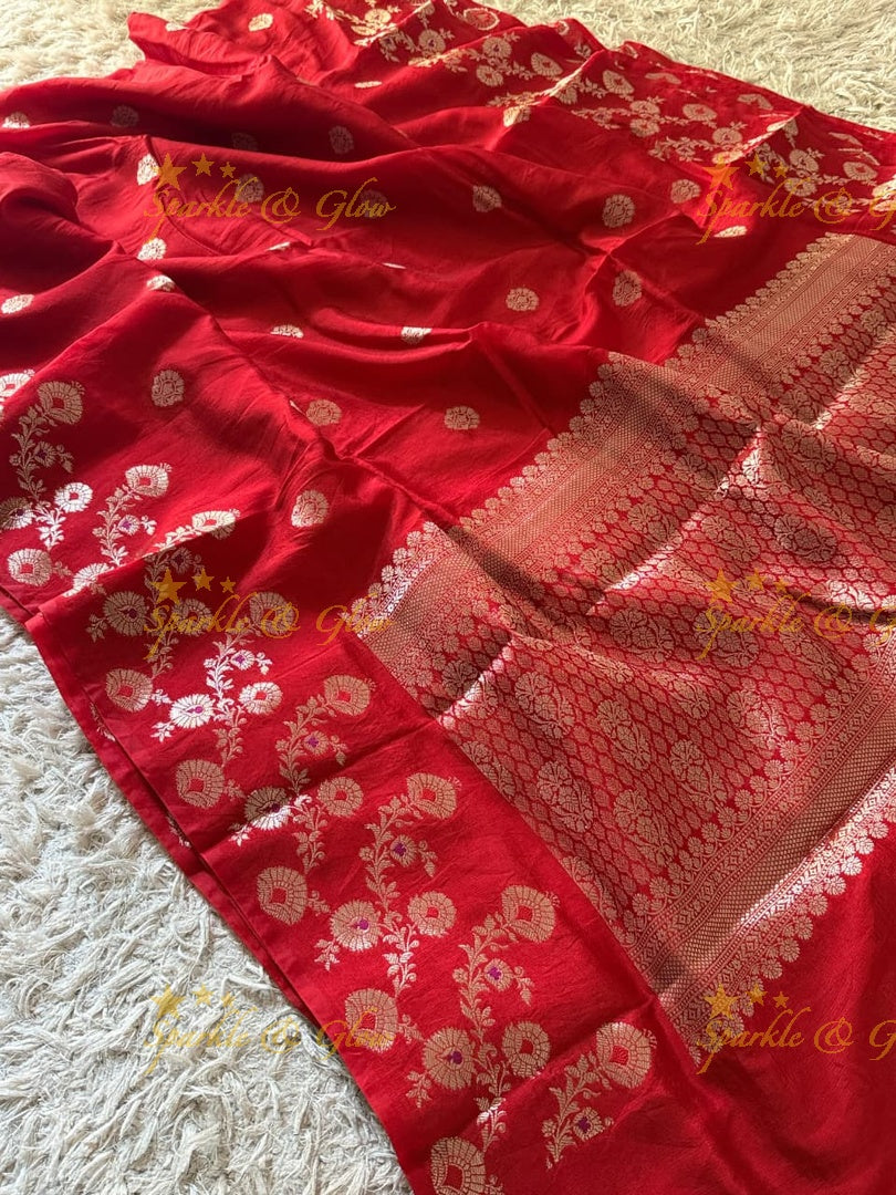 Luxury Banarasi Saree with Tissue Organza Fabric